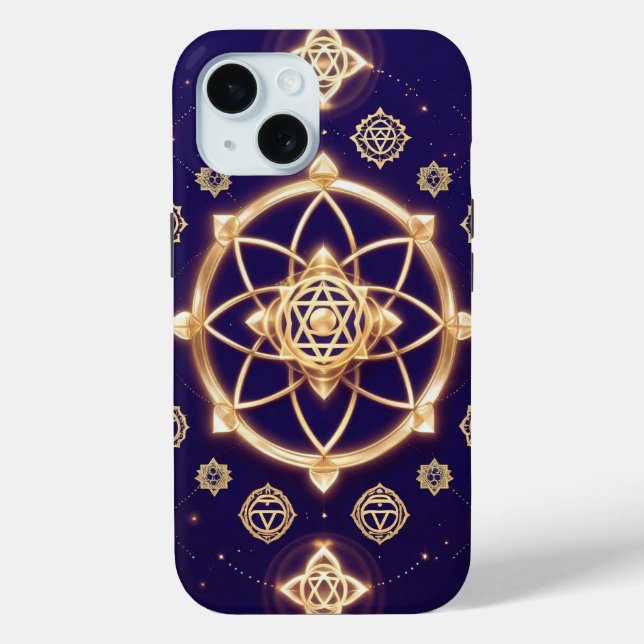 Celestial Geometry of Light — Sacred Pattern Case-Mate iPhone Hülle (Rückseite)