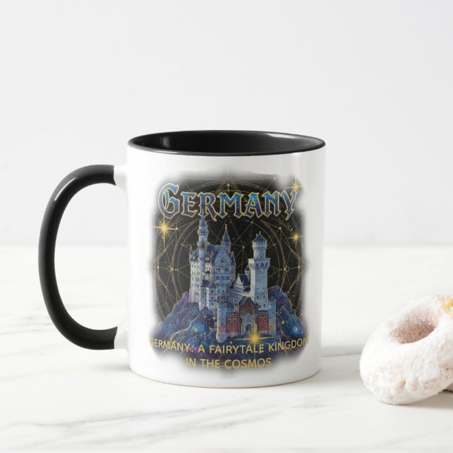 Celestial Germany Neuschwanstein Castle Art Tasse (Mit Donut)