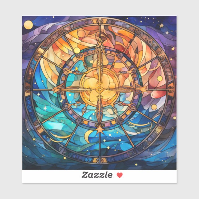 Celestial gestanztes Glas Vinyl Sticker (Blatt)