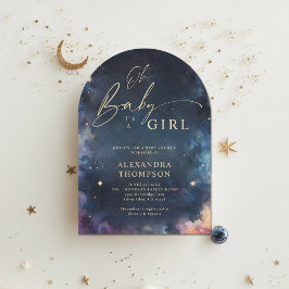Celestial Gift Midnight Blue Star Arch Baby Dusche Einladung