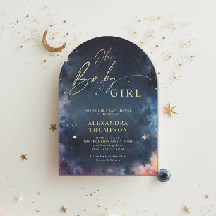 Celestial Gift Midnight Blue Star Arch Baby Dusche Einladung