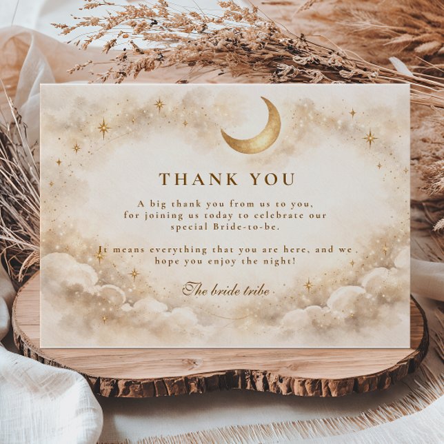 Celestial Gold Arch Bridal Shower Dankeskarte (Von Creator hochgeladen)
