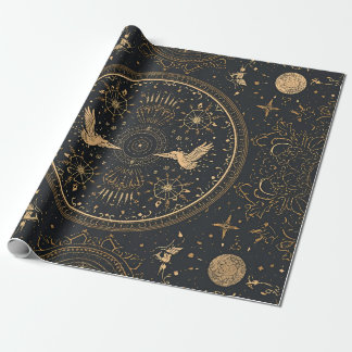 Celestial Gold Baroque Wrapping Paper Geschenkpapier