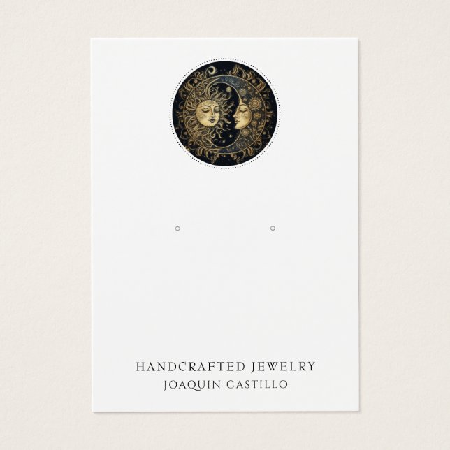 Celestial Gold Black Sun Moon Earring Juwelen (Vorderseite)