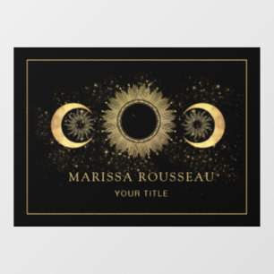 Celestial Gold Black Sun Moon Fensterheber Fensteraufkleber