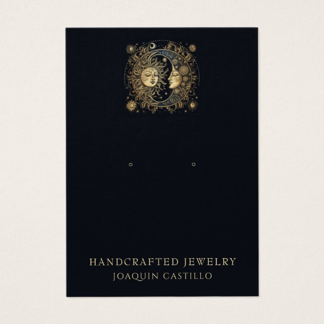 Celestial Gold Black Sun Moon Jewelier Display Car (Vorderseite)