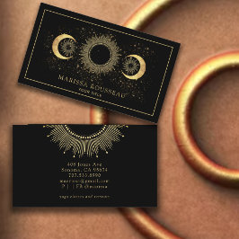 Celestial Gold Black Sun Moon Visitenkarte