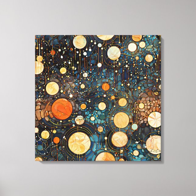 Celestial Gold Galaxy Leinwand Art (Vorderseite)