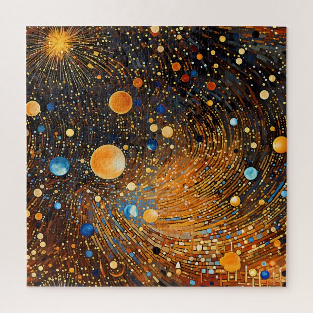 Celestial Gold Galaxy Puzzle (Vertikal)