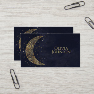 Celestial Gold Moon Ästhetik Visitenkarte