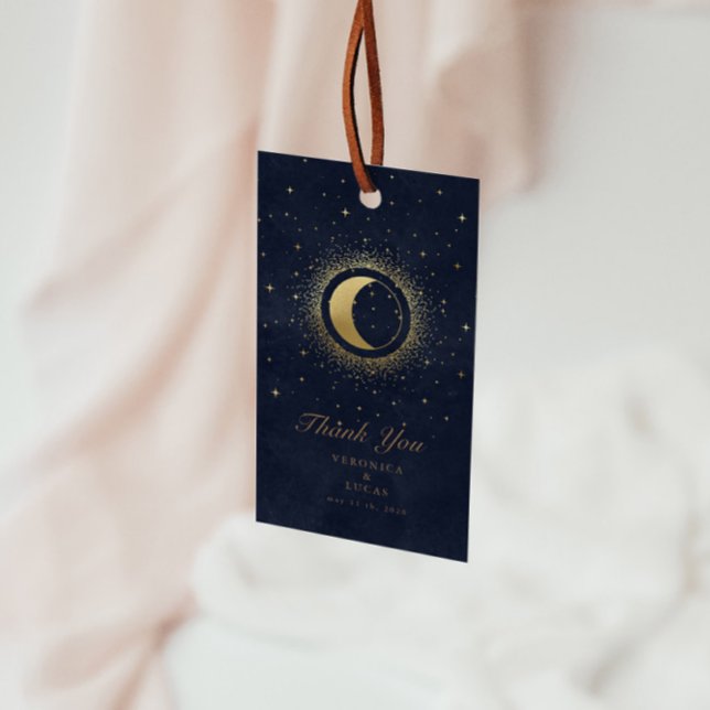 Celestial Gold Moon Wedding Vielen Dank Geschenkanhänger (Von Creator hochgeladen)