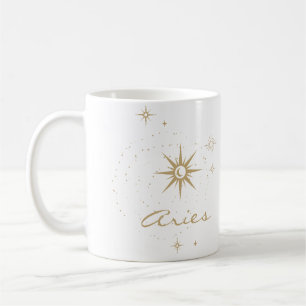 Celestial Gold Star Sign Moon & Stars Kaffeetasse