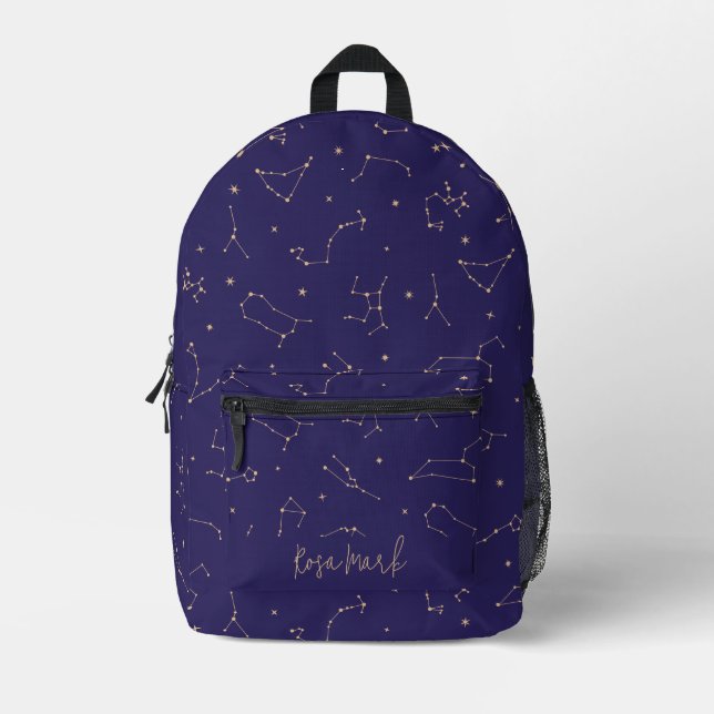 Celestial Gold Star Solareclipse Theme Bedruckter Rucksack (Vorderseite)