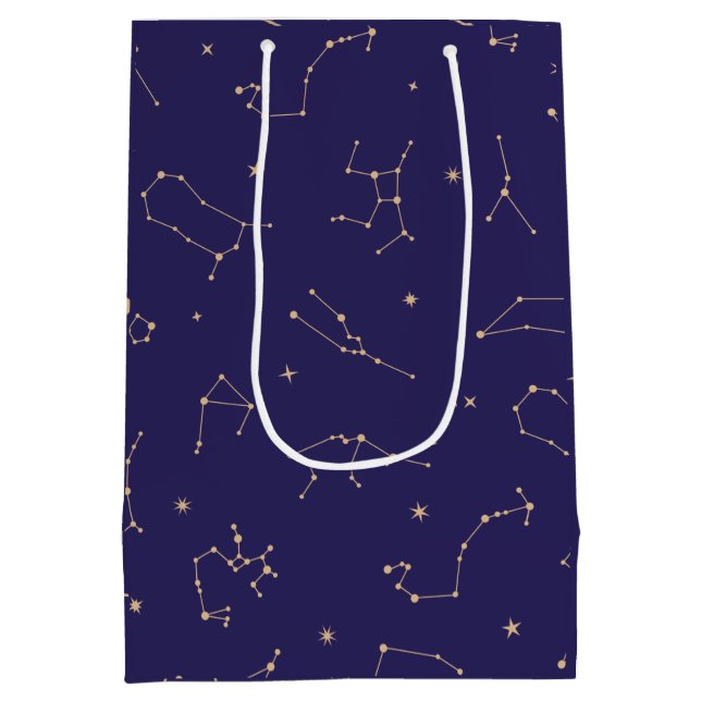 Celestial Gold Star Solareclipse Theme Mittlere Geschenktüte (Rückseite)