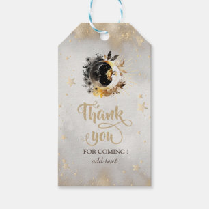 Celestial Gold Stars Moons Blume Geschenkanhänger