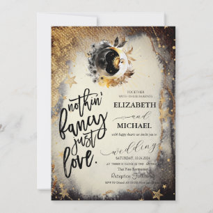 Celestial Gold Stars Moons Dark Einladung