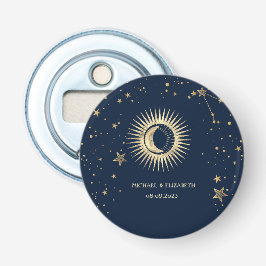 Celestial Gold Sun and Moon Stars Flaschenöffner
