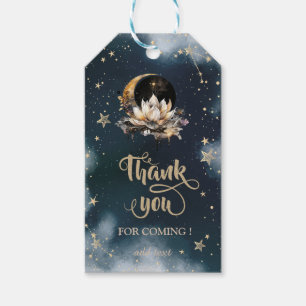 Celestial Gold Sun, Moon, Stars Lotus Night Sky Geschenkanhänger