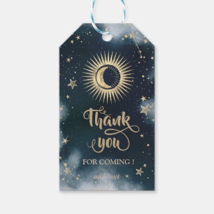 Celestial Gold Sun, Moon, Stars Night Sky Geschenkanhänger
