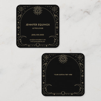 Celestial Gold und Black Astrologer Quadratische Visitenkarte