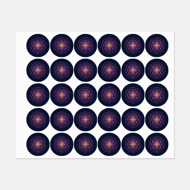 Celestial Golden Mandala — Balance in the Infinite Etiketten (Blatt)