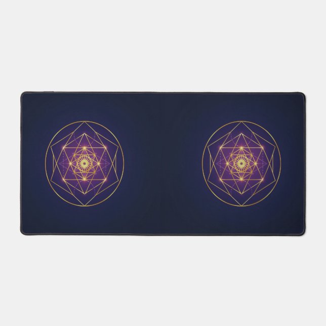Celestial Golden Mandala — Balance in the Infinite Schreibtischunterlage (Vorderseite)