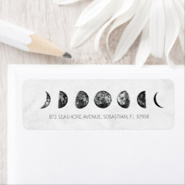 Celestial Gray Marble Moon Phases Wedding