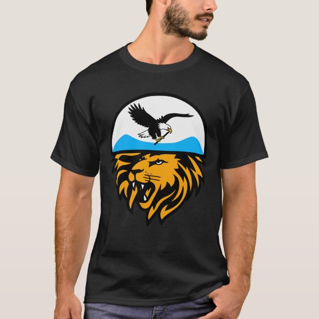 Celestial Guardian: Adler- und LöwenEmblem T-Shirt (Vorderseite)