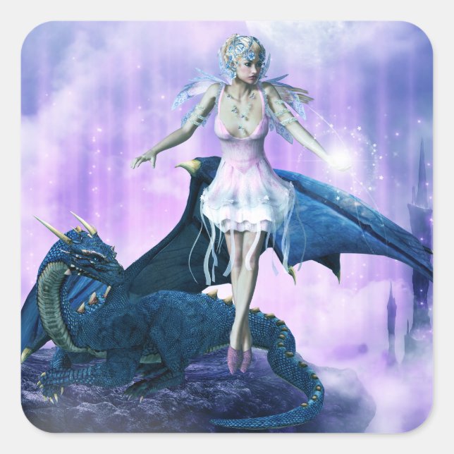 Celestial Guardian Quadratischer Aufkleber (Vorderseite)