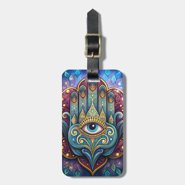 Celestial Hamsa  Gepäckanhänger (Vorderseite vertikal)