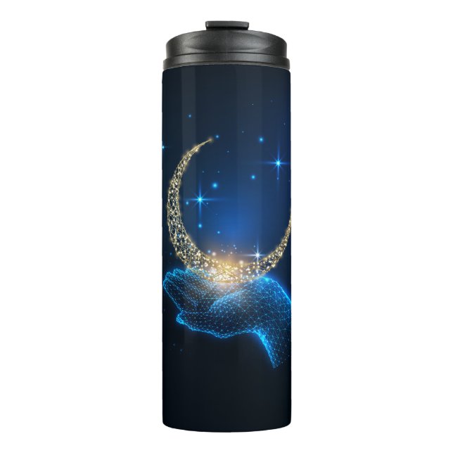 Celestial Hand-Held Crescent Moon Thermosbecher (Vorderseite)