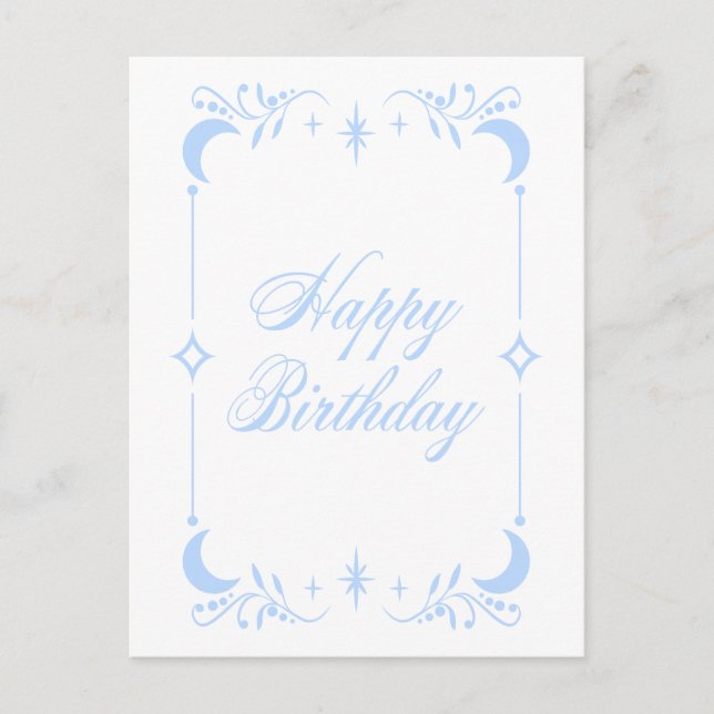 Celestial Happy Birthday Postkarte (Vorderseite)