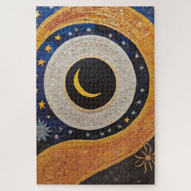 Celestial Harmony Mosaic Sun Moon Stars (Vertikal)