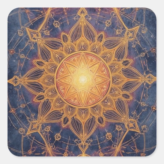 Celestial Harmony – Portal of the Sacred Light Quadratischer Aufkleber (Vorderseite)