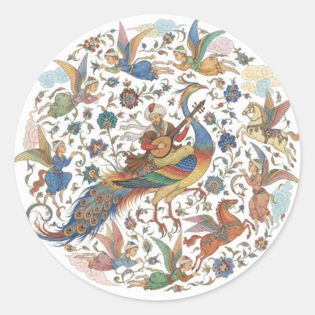 Celestial Harmony Runder Aufkleber (Vorderseite)