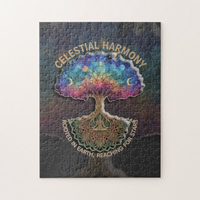Celestial Harmony Tree - Cosmic Meditation Mandala (Vertikal)