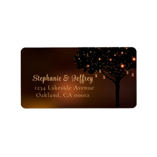 Celestial Herbst Night Light Wedding Adressaufkleber
