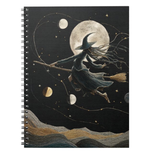 Celestial Hexe Moon Phases Notebook Notizblock (Vorderseite)