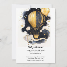 Celestial Hot Air Ballon Babydusche Einladung