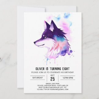 Celestial Howling Wolfs Geburtstag Einladung