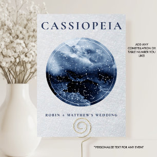 Celestial, jede Konstellation Blau und Silber Tischnummer