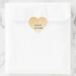 Celestial Let Go Let God Cross Blessing Herz-Aufkleber