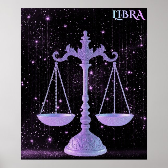 Celestial Libra – Astrology Art Poster (Vorne)