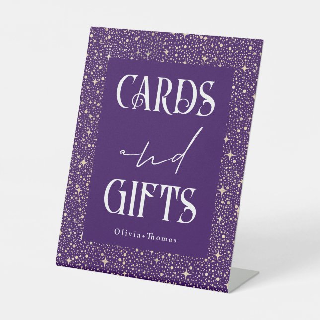 Celestial Lila Card and Gifts Wedding Sockelschild (Vorderseite)