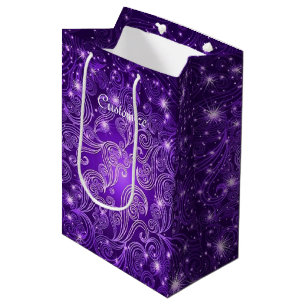 Celestial Lila Wirbel & Stars Geschenktasche Mittlere Geschenktüte