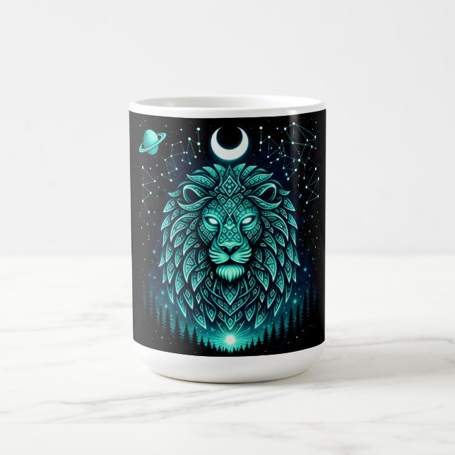 Celestial Lion – Cosmic King Wildlife Galaxy Kaffeetasse (Mittel)