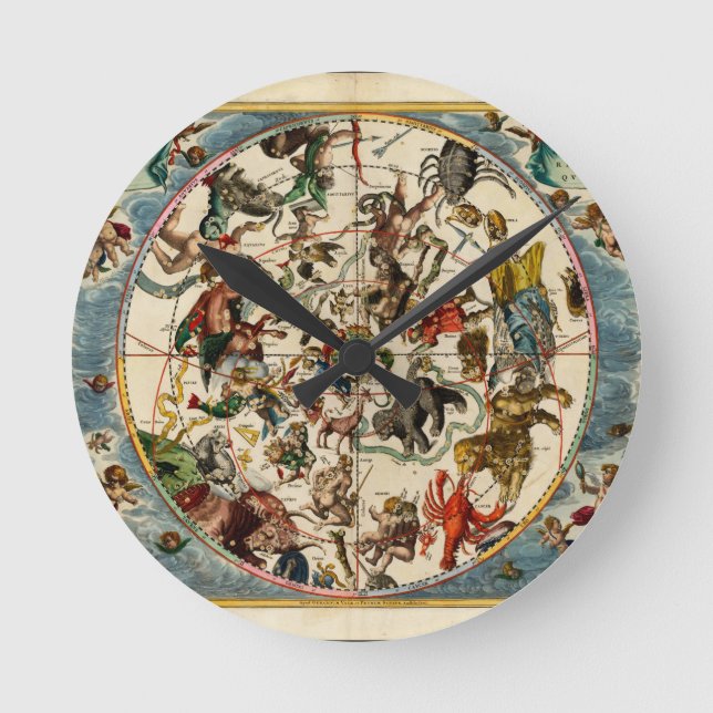 Celestial map.jpg runde wanduhr (Vorderseite)