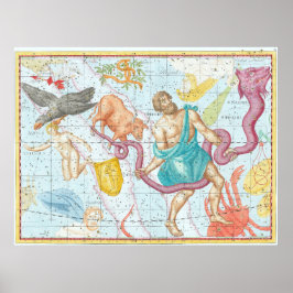 Celestial Map von 1801 Poster