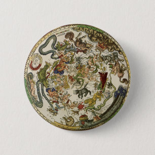Celestial Map von Peter Apian, Vintag Astronomie Button