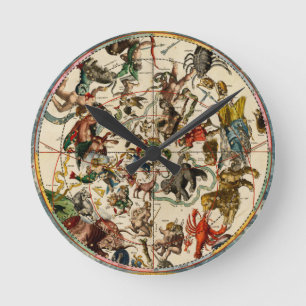 Celestial map Wall Clock Runde Wanduhr